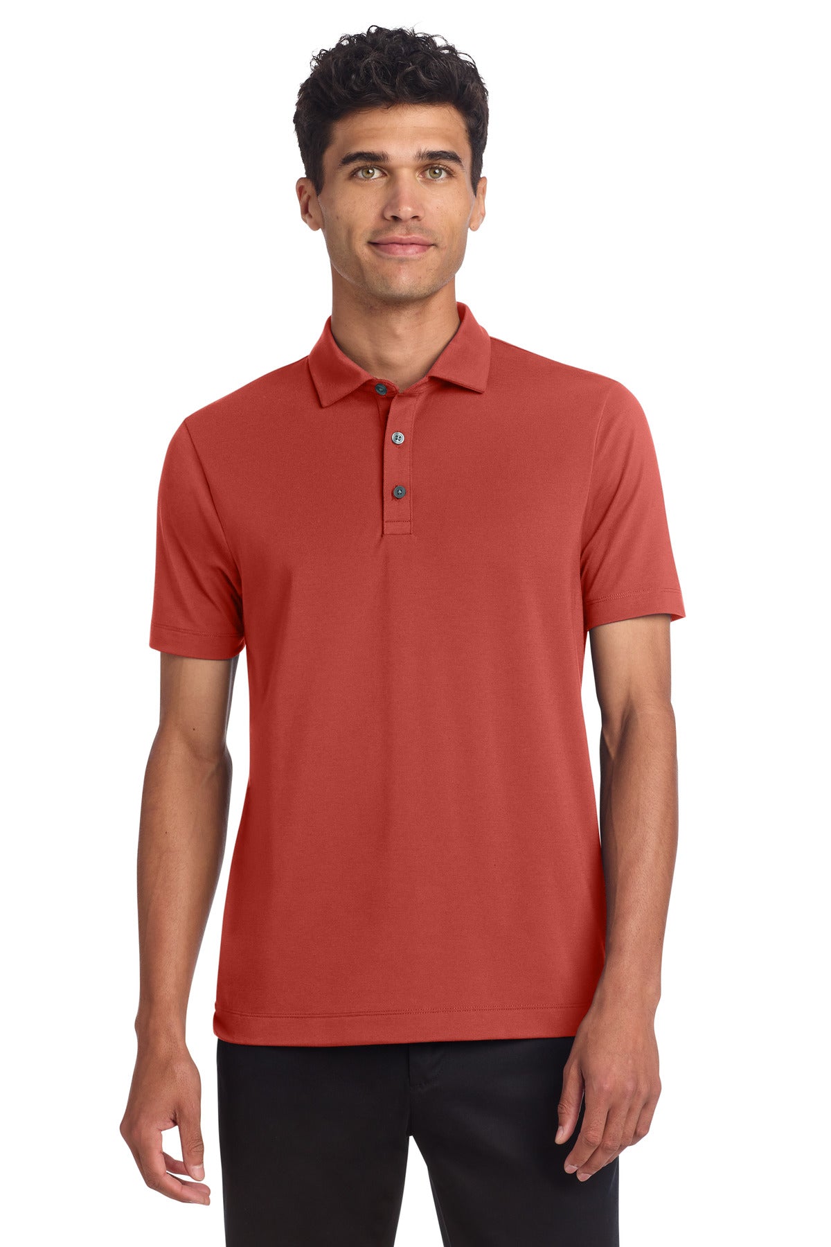 Custom Terracotta Stretch Jersey Polo MM1014, personalized by SanCanDo Swag in Argyle, TX
