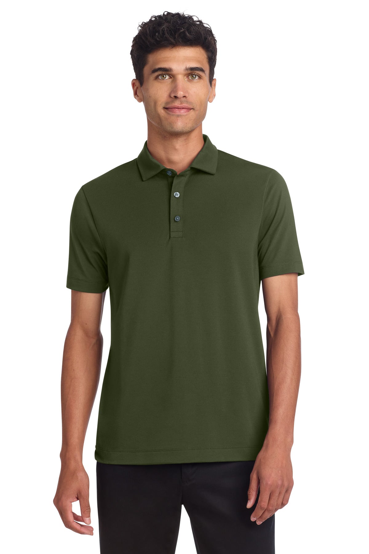 Custom Townsend Green Stretch Jersey Polo MM1014, personalized by SanCanDo Swag in Argyle, TX