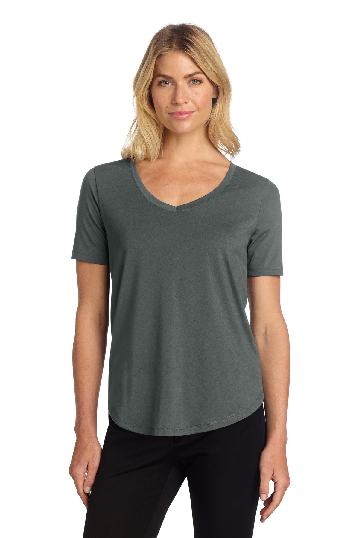 Custom Anchor Grey Women's Stretch Jersey Relaxed Scoop MM1017, personalized by SanCanDo Swag in Argyle, TX