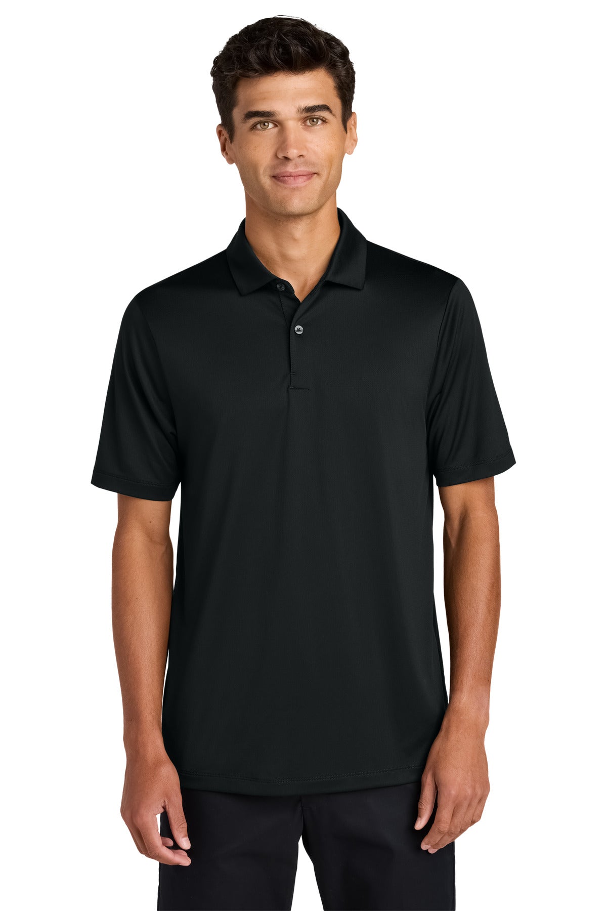 Custom Deep Black Recharge Jersey Polo MM1020, personalized by SanCanDo Swag in Argyle, TX