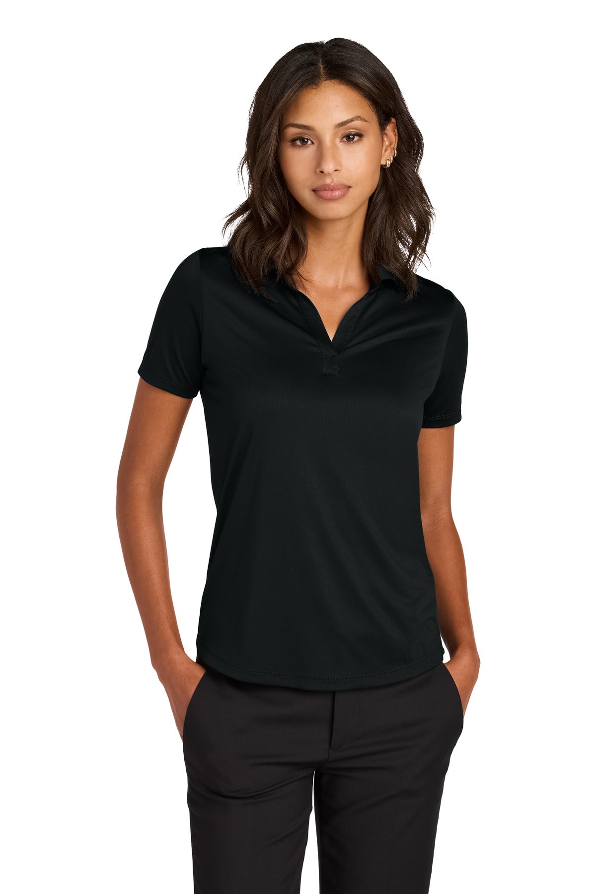 Custom Deep Black Women's Recharge Jersey Polo MM1021, personalized by SanCanDo Swag in Argyle, TX