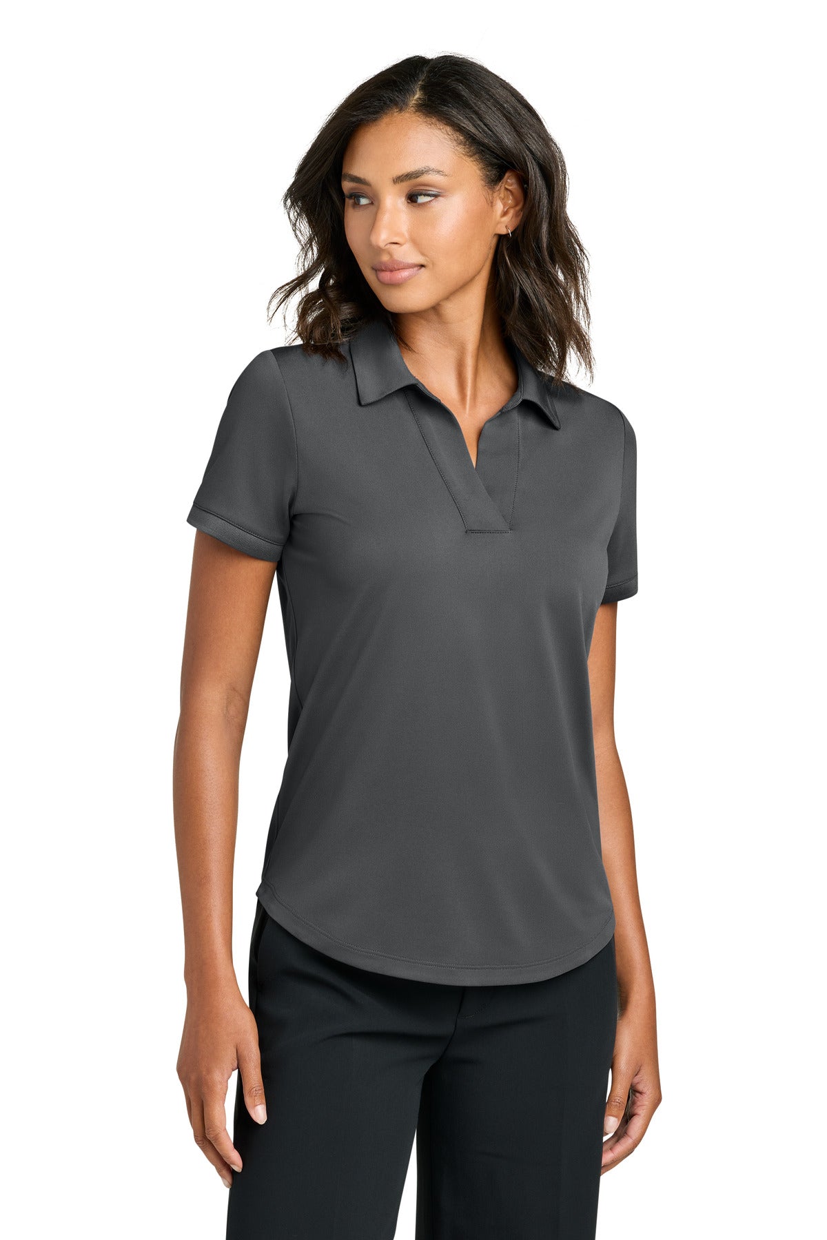 Custom Storm Grey Women's Everyday Performance Polo MM1031, personalized by SanCanDo Swag in Argyle, TX