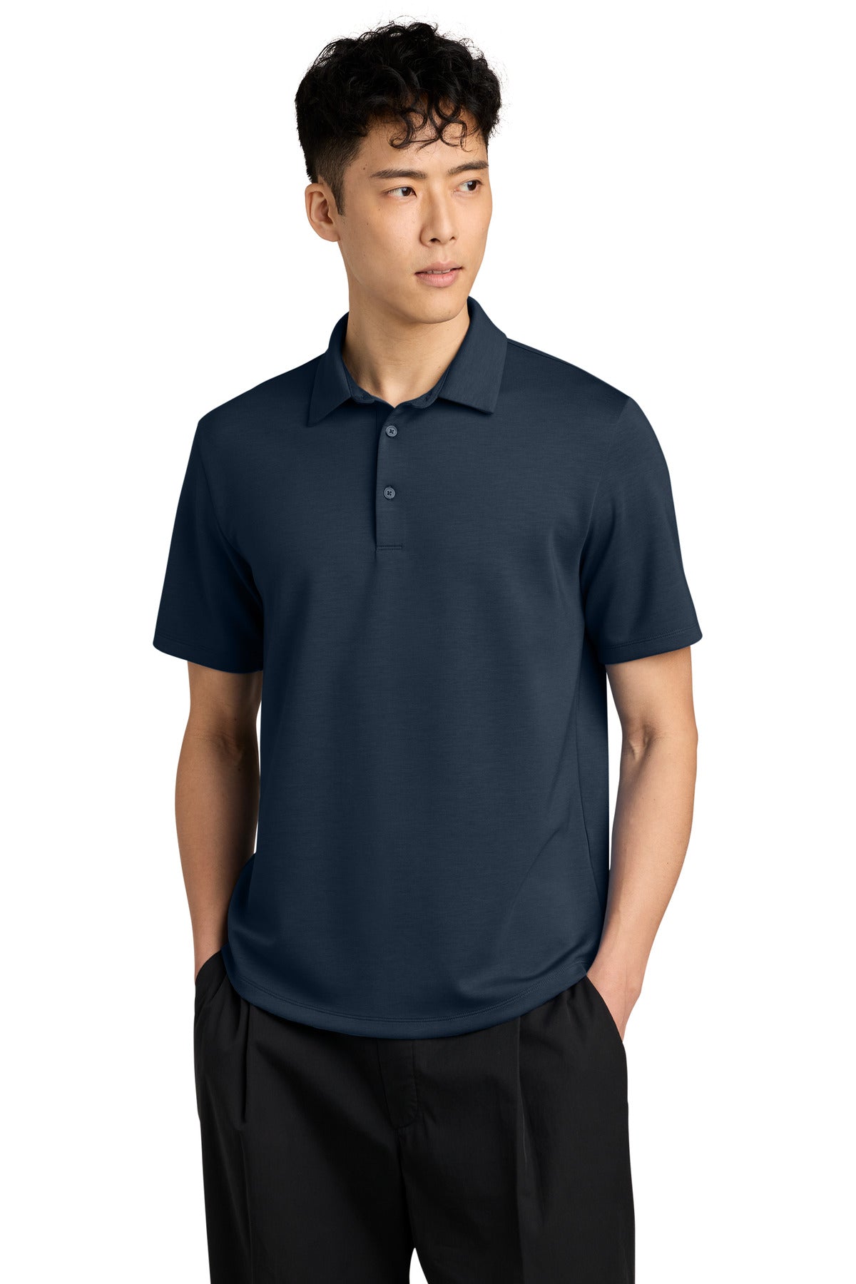 Custom Night Navy Lite Spacer Polo MM1040, personalized by SanCanDo Swag in Argyle, TX