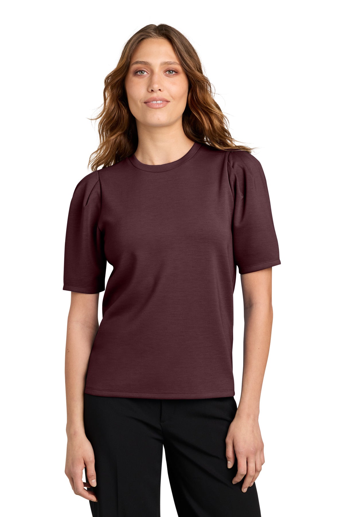 Custom Dark Raisin Women's Short Sleeve Lite Spacer Top MM1041, personalized by SanCanDo Swag in Argyle, TX