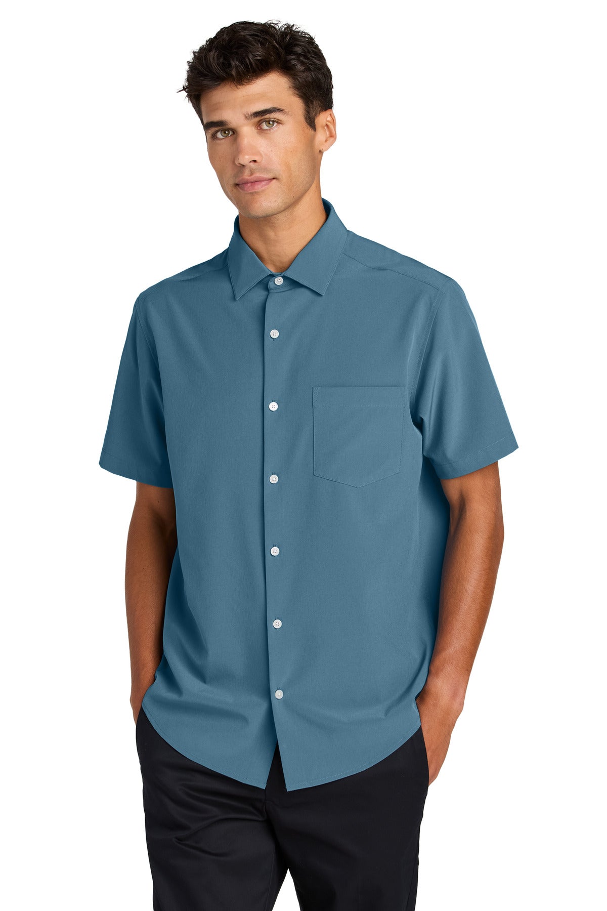 Custom Harbor Blue Short Sleeve UV Capital Tech Shirt MM2006, personalized by SanCanDo Swag in Argyle, TX