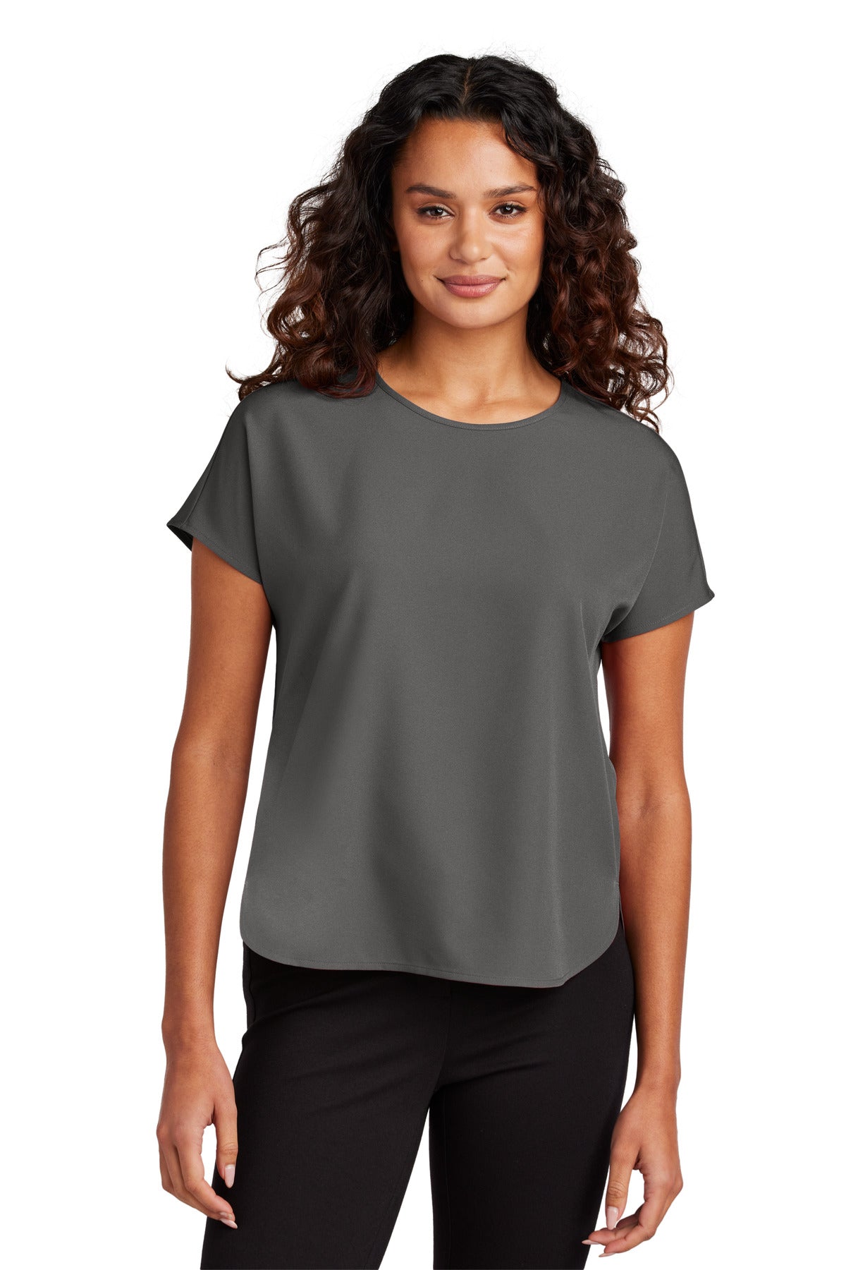 Custom Anchor Grey Women's Stretch Crepe Crew MM2015, personalized by SanCanDo Swag in Argyle, TX