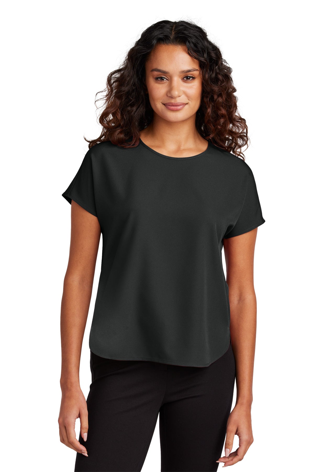 Custom Deep Black Women's Stretch Crepe Crew MM2015, personalized by SanCanDo Swag in Argyle, TX