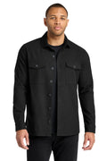 Custom Deep Black Long Sleeve Twill Overshirt MM2020, personalized by SanCanDo Swag in Argyle, TX