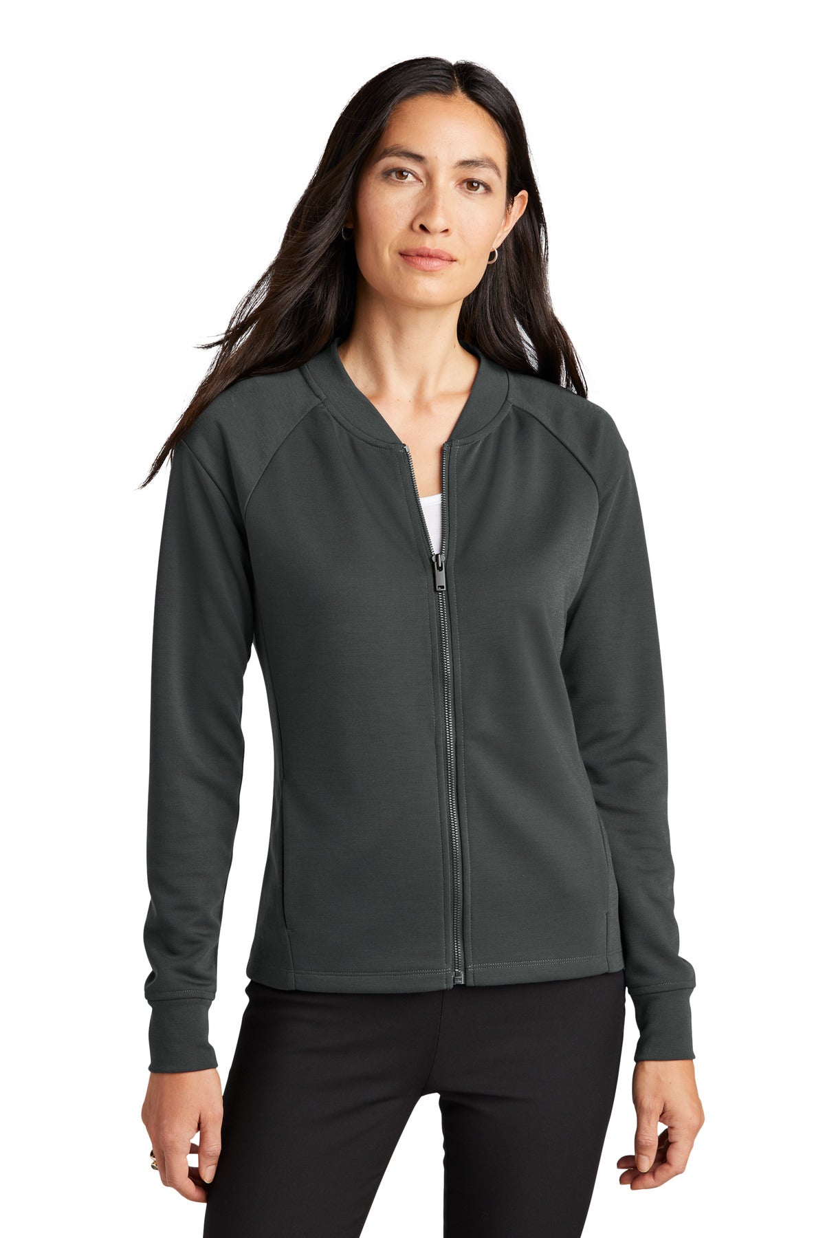 Custom Anchor Grey Women's Double-Knit Bomber MM3001, personalized by SanCanDo Swag in Argyle, TX