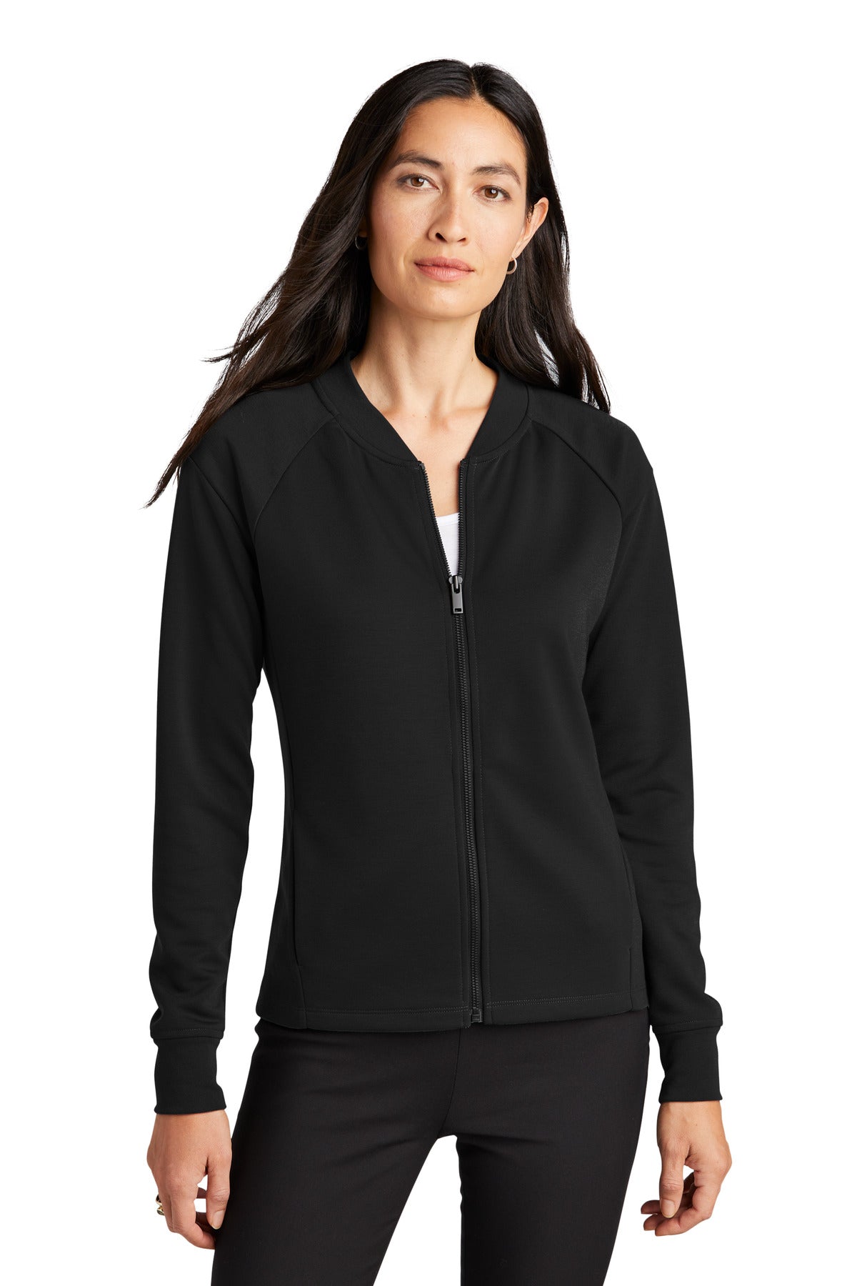Custom Deep Black Women's Double-Knit Bomber MM3001, personalized by SanCanDo Swag in Argyle, TX