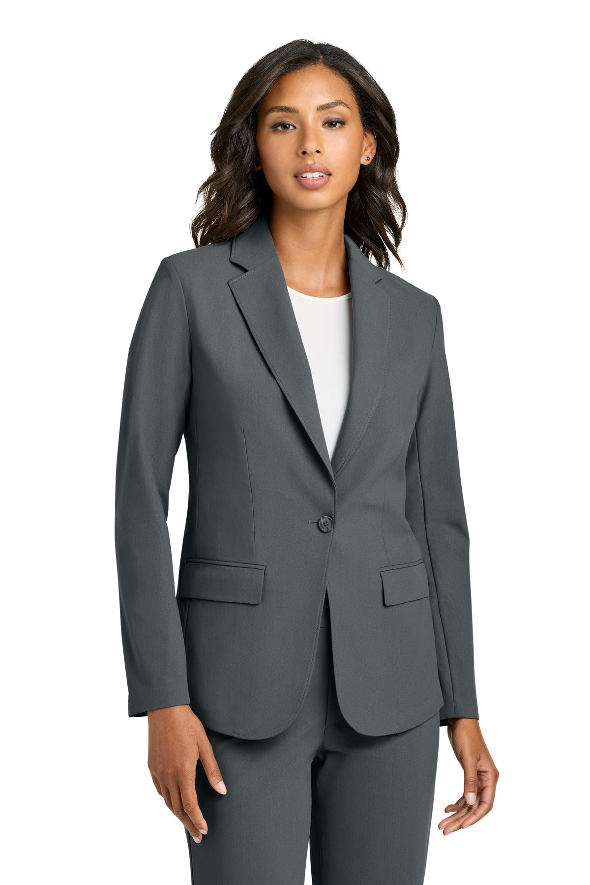 Custom Storm Grey Women's Capital Tech Blazer MM3033, personalized by SanCanDo Swag in Argyle, TX