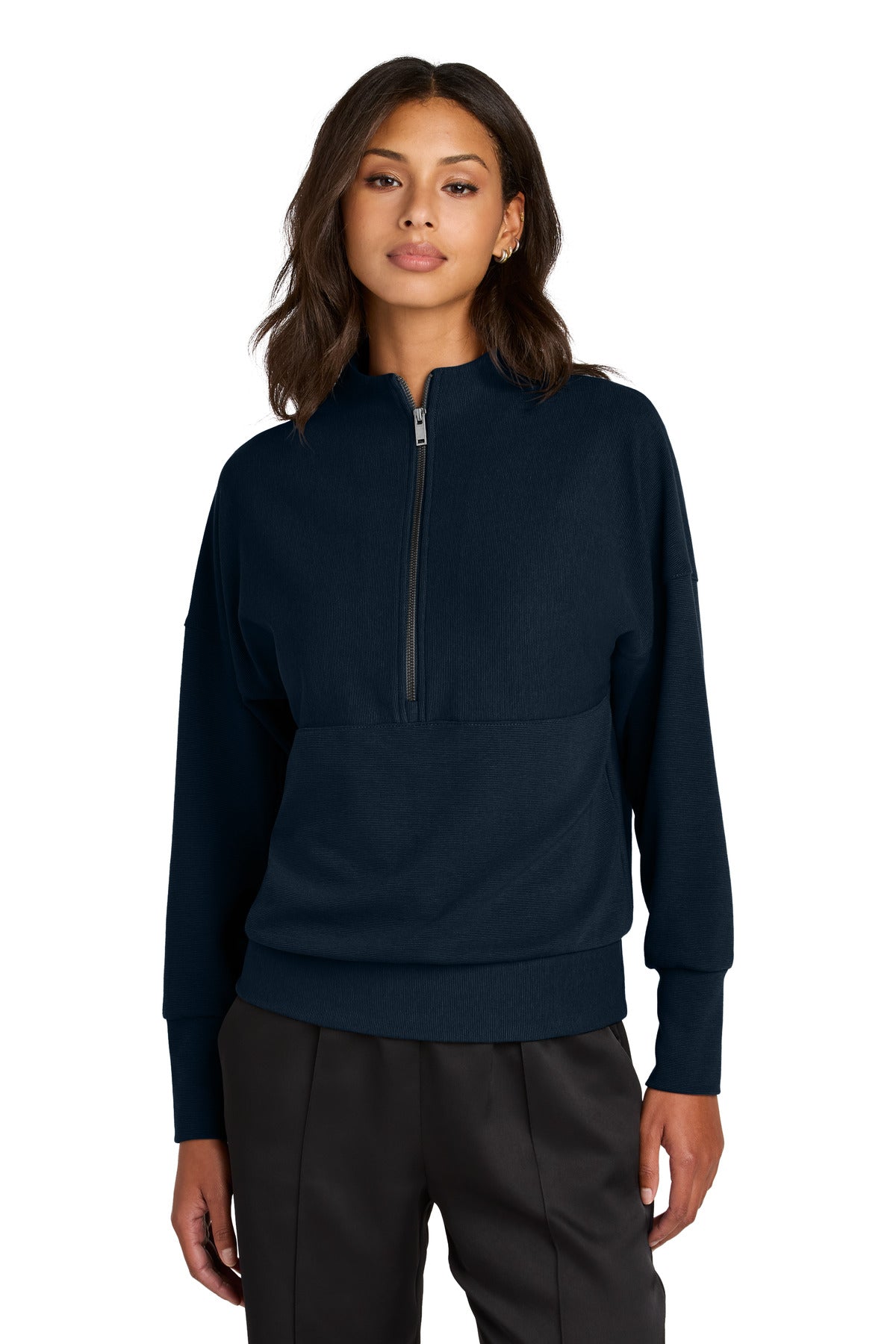 Custom Night Navy Women's Linear Texture 1/4-Zip MM3041, personalized by SanCanDo Swag in Argyle, TX