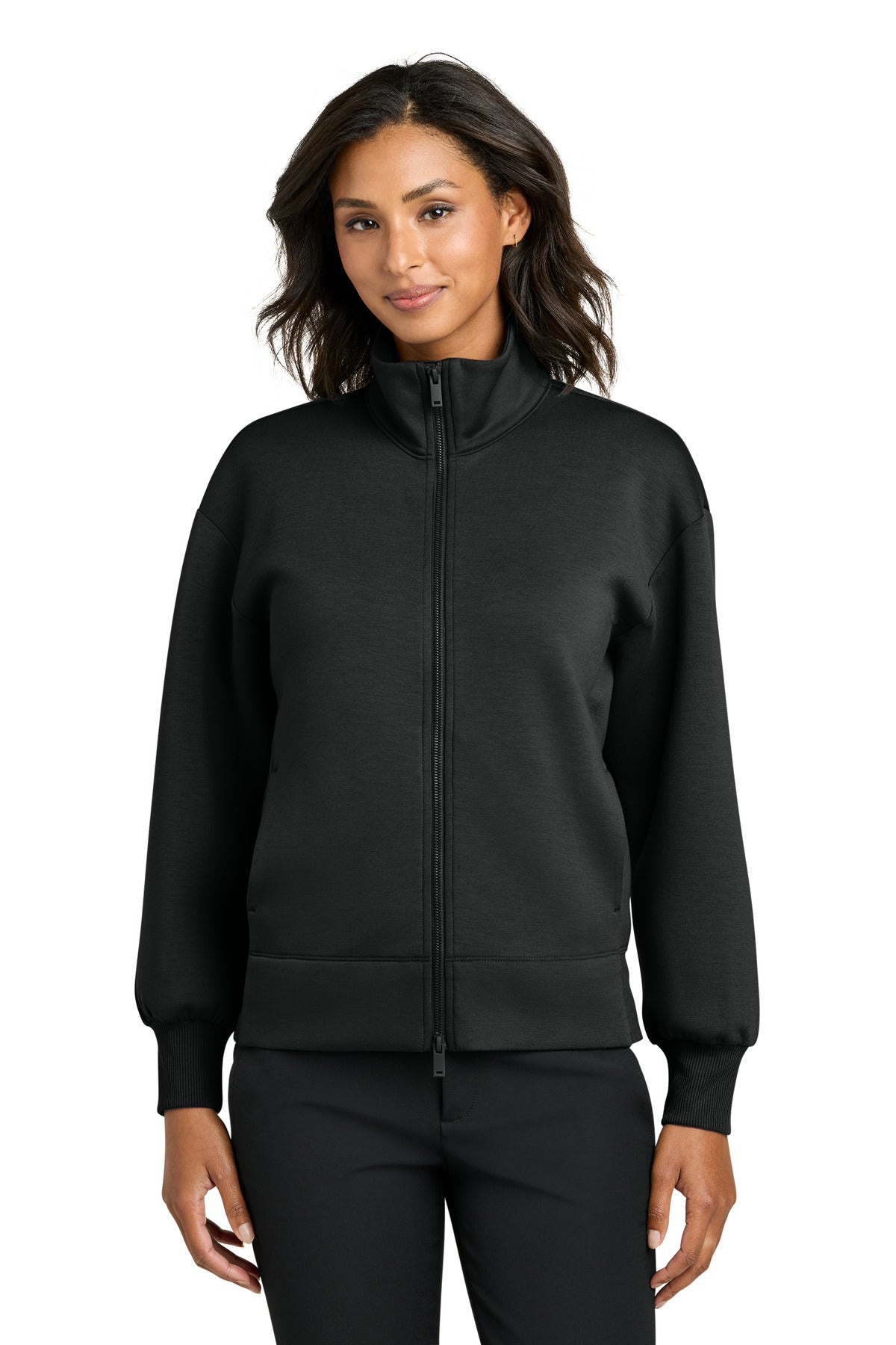 Custom Deep Black Women's Soft Spacer Full-Zip MM3103, personalized by SanCanDo Swag in Argyle, TX