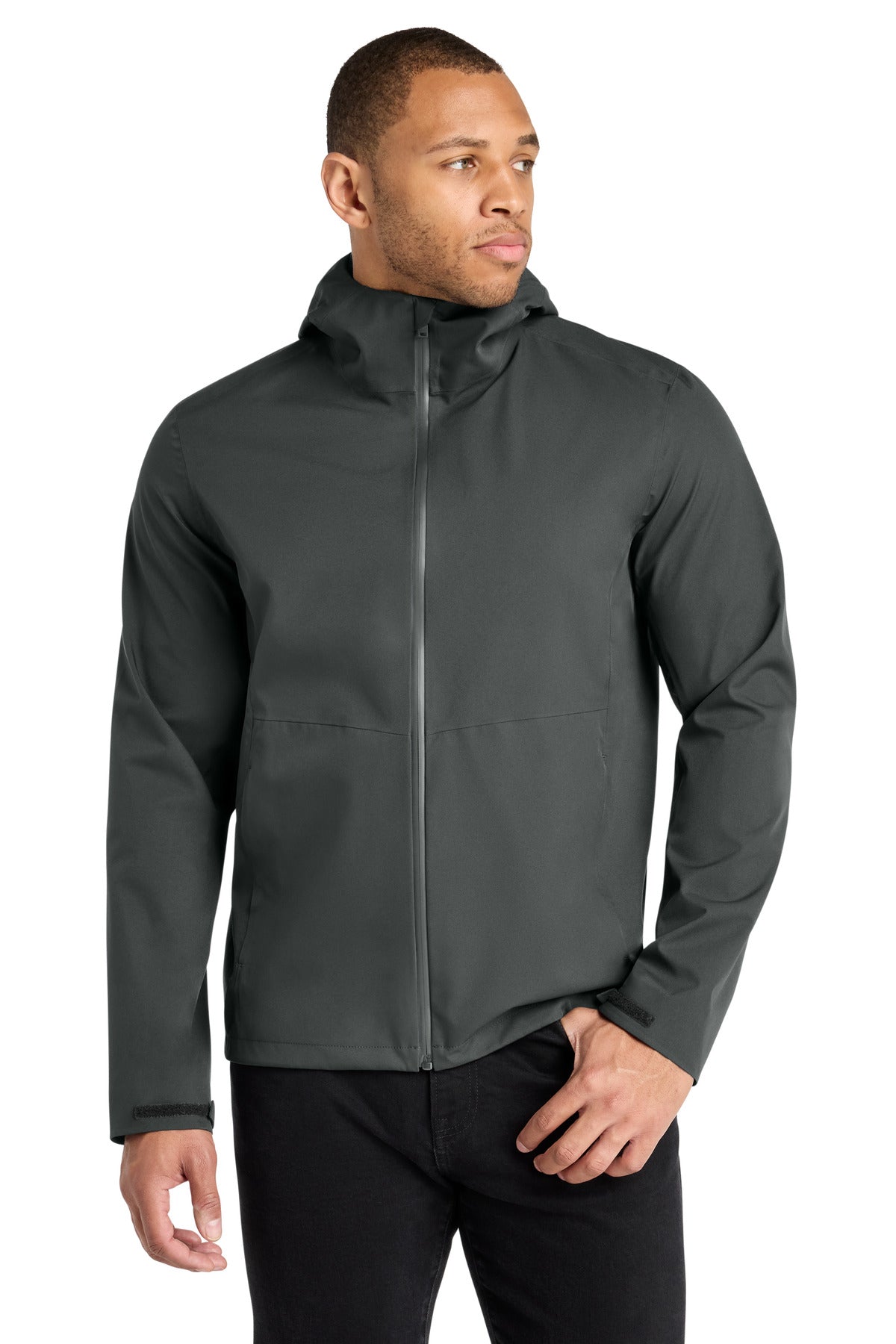 Custom Anchor Grey Waterproof Rain Shell MM7000, personalized by SanCanDo Swag in Argyle, TX