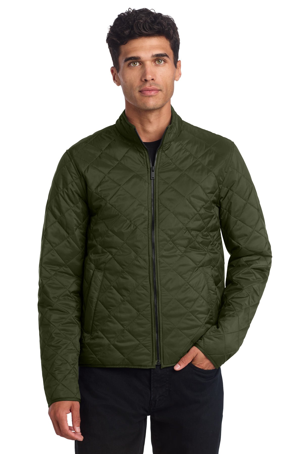 Custom Townsend Green Quilted Full-Zip Jacket MM7200, personalized by SanCanDo Swag in Argyle, TX