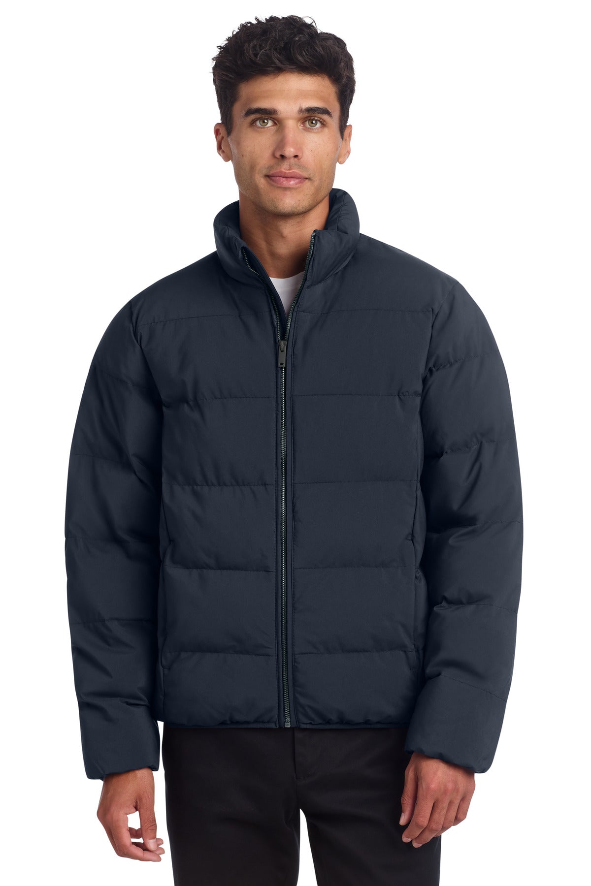 Custom Night Navy Puffy Jacket MM7210, personalized by SanCanDo Swag in Argyle, TX