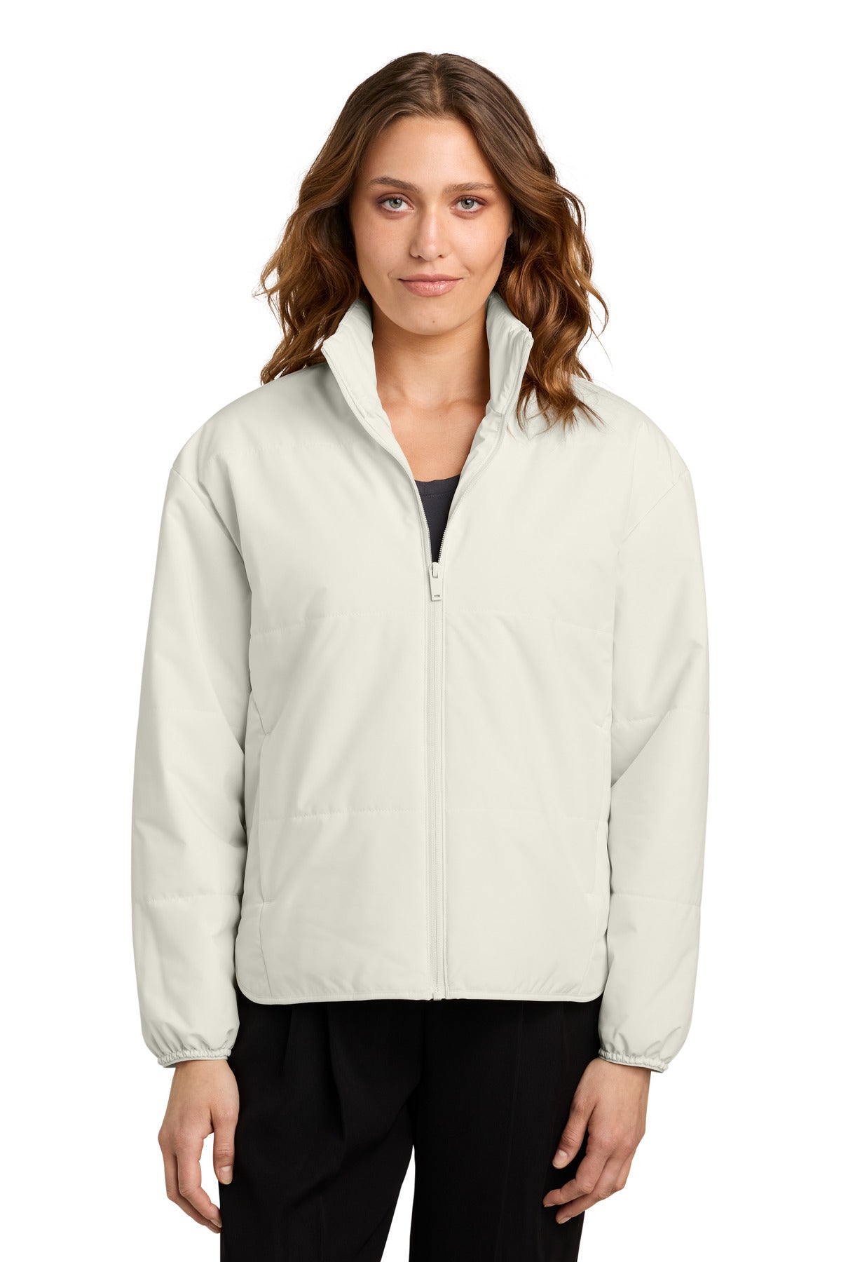 Custom Birch Women's Brookline Quilted Jacket MM7221, personalized by SanCanDo Swag in Argyle, TX