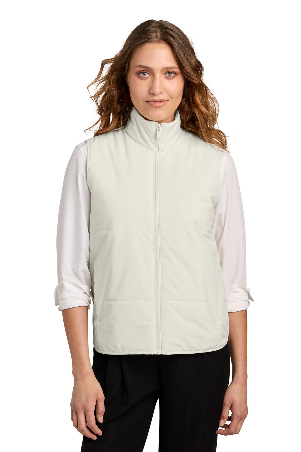 Custom Birch Women's Brookline Quilted Vest MM7223, personalized by SanCanDo Swag in Argyle, TX