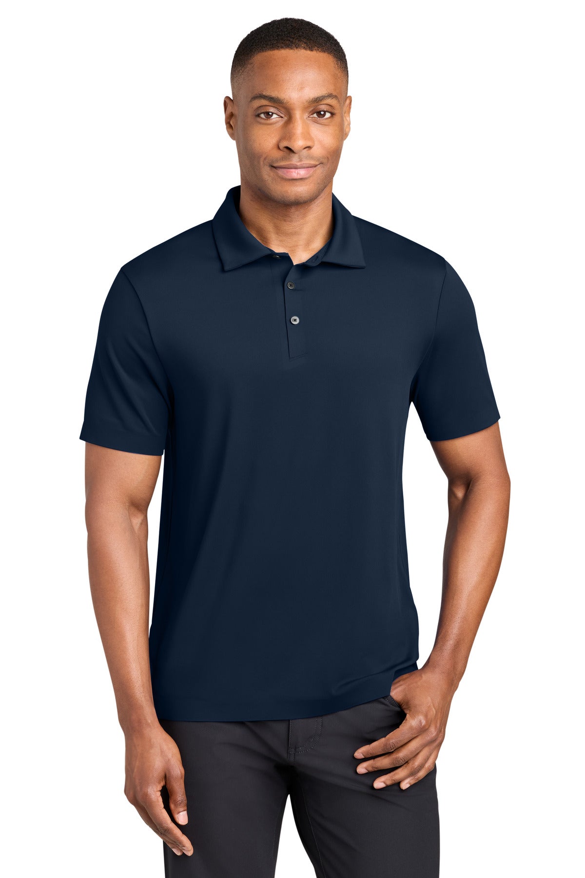 Custom Indigo Navy Alta Polo MRA110, personalized by SanCanDo Swag in Argyle, TX