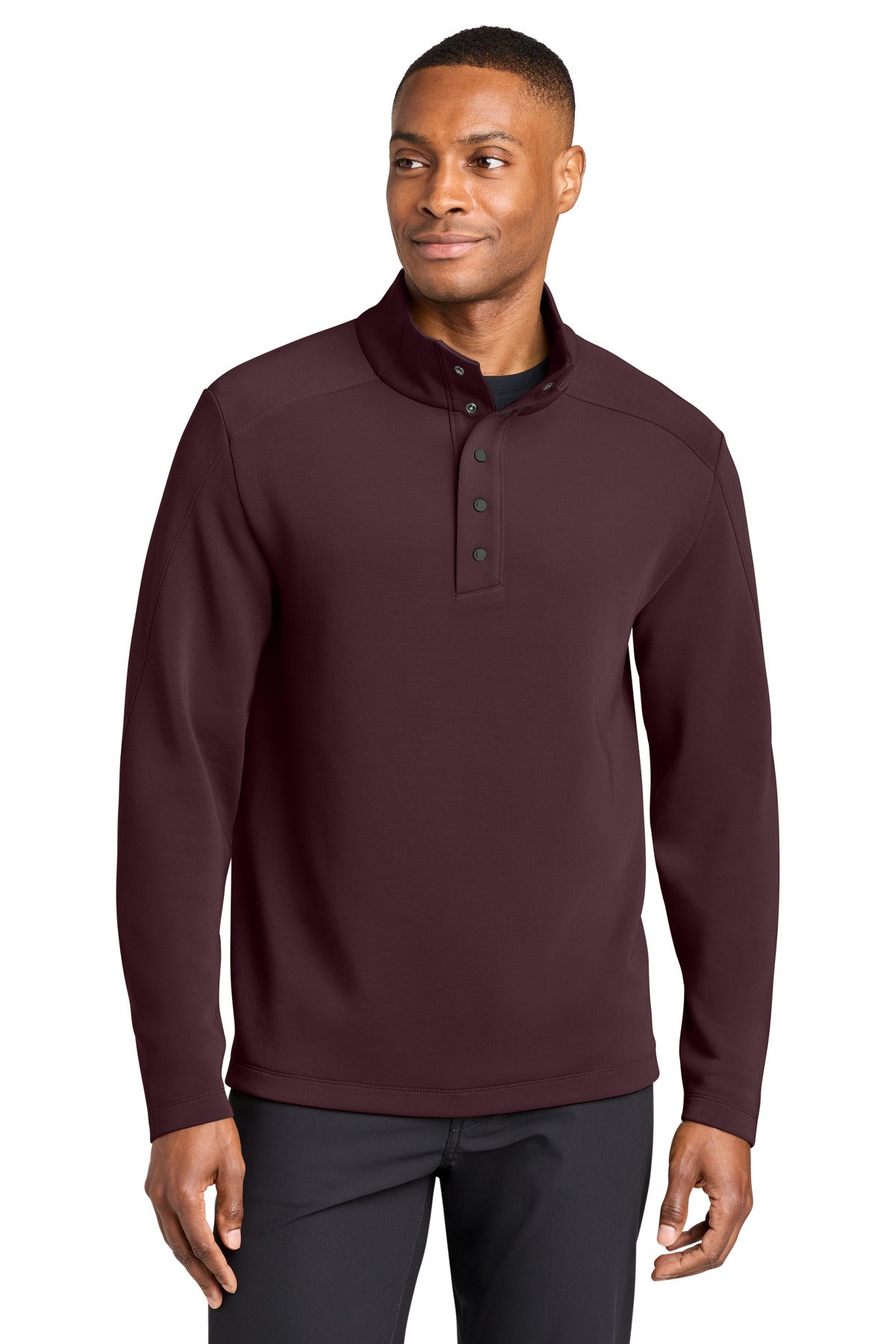 Custom Dark Fig Kumo 1/4-Snap Pullover MRA220, personalized by SanCanDo Swag in Argyle, TX