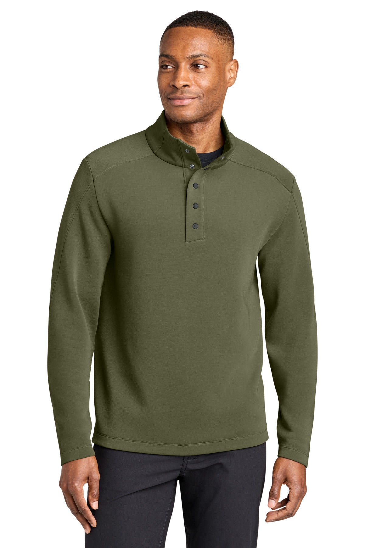 Custom Forest Moss Kumo 1/4-Snap Pullover MRA220, personalized by SanCanDo Swag in Argyle, TX