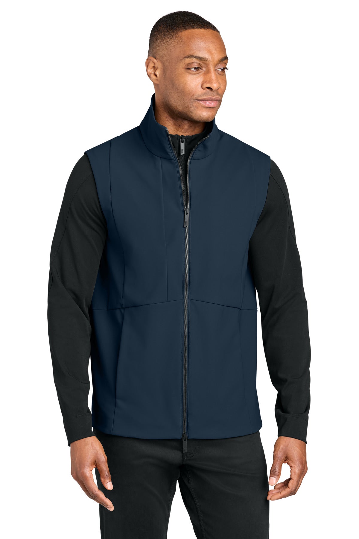 Custom Indigo Navy Nozawa Soft Shell Vest MRA472, personalized by SanCanDo Swag in Argyle, TX
