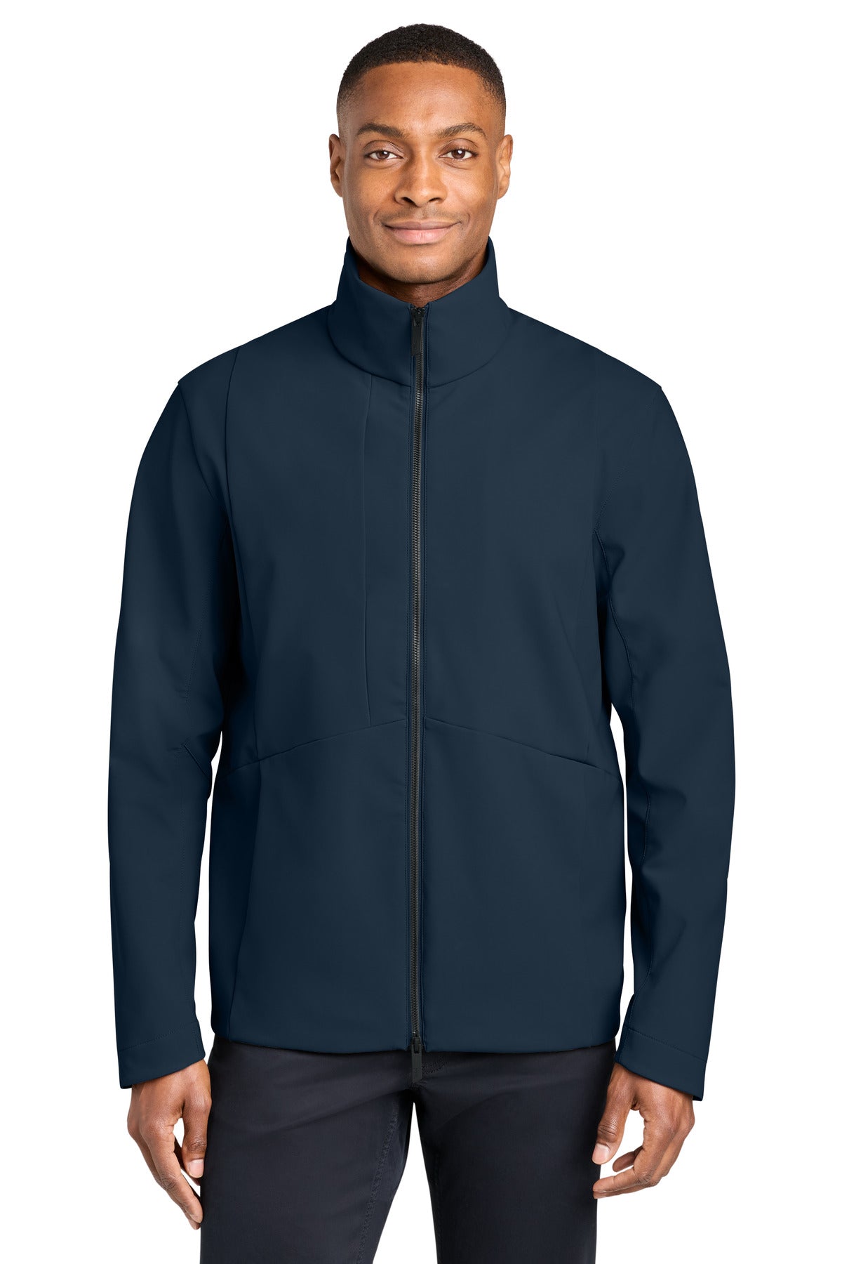 Custom Indigo Navy Nozawa Full-Zip Soft Shell MRA474, personalized by SanCanDo Swag in Argyle, TX