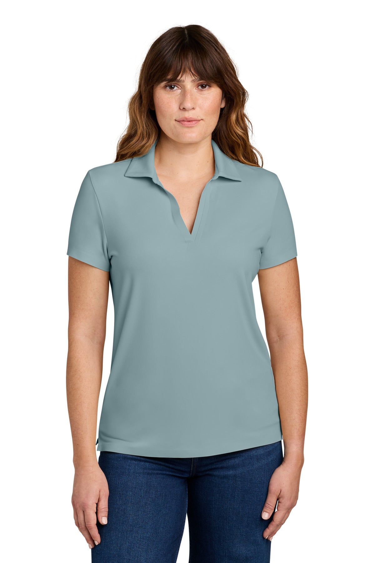 Custom Blue Fog Women's Alta Polo MRAW110, personalized by SanCanDo Swag in Argyle, TX