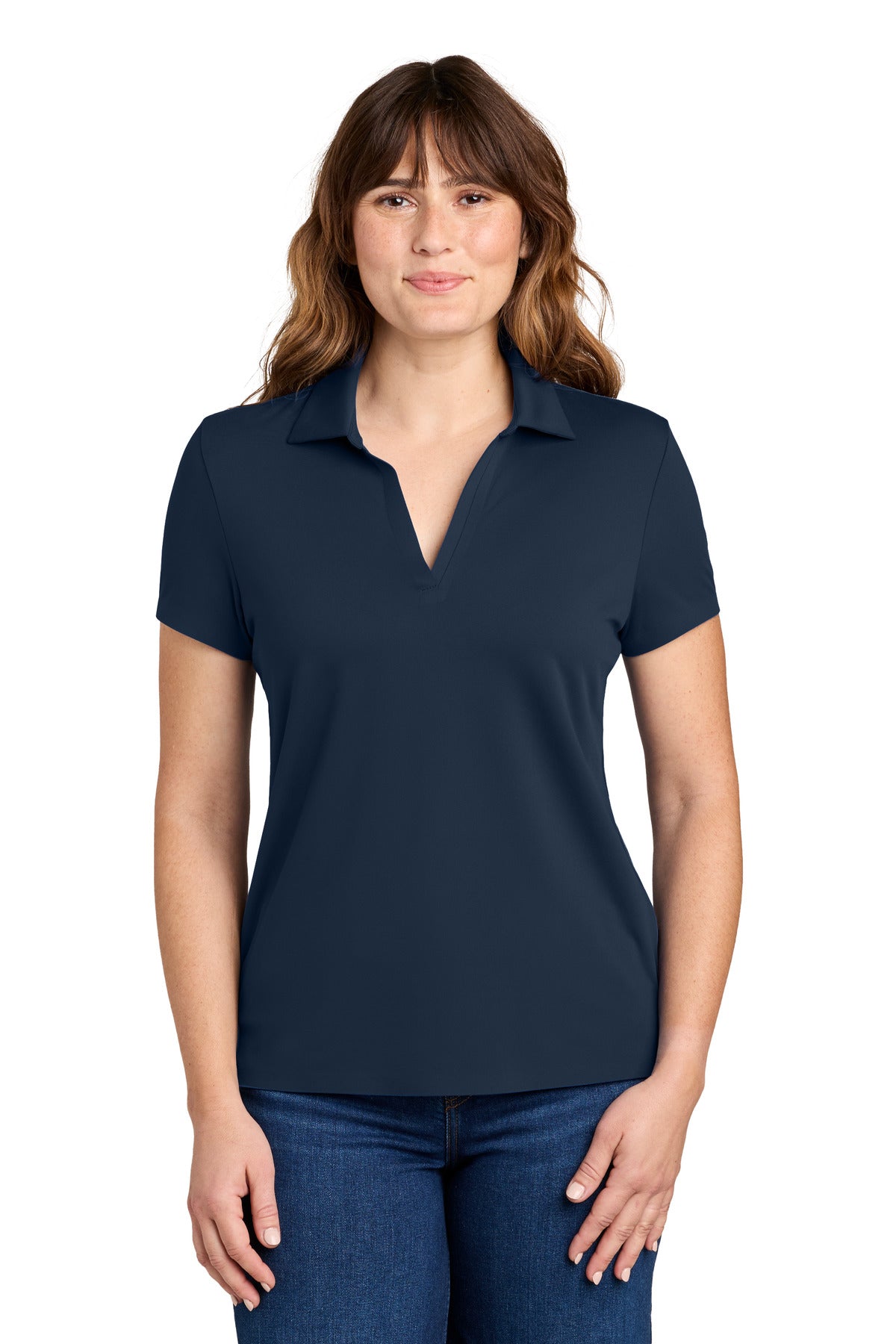 Custom Indigo Navy Women's Alta Polo MRAW110, personalized by SanCanDo Swag in Argyle, TX