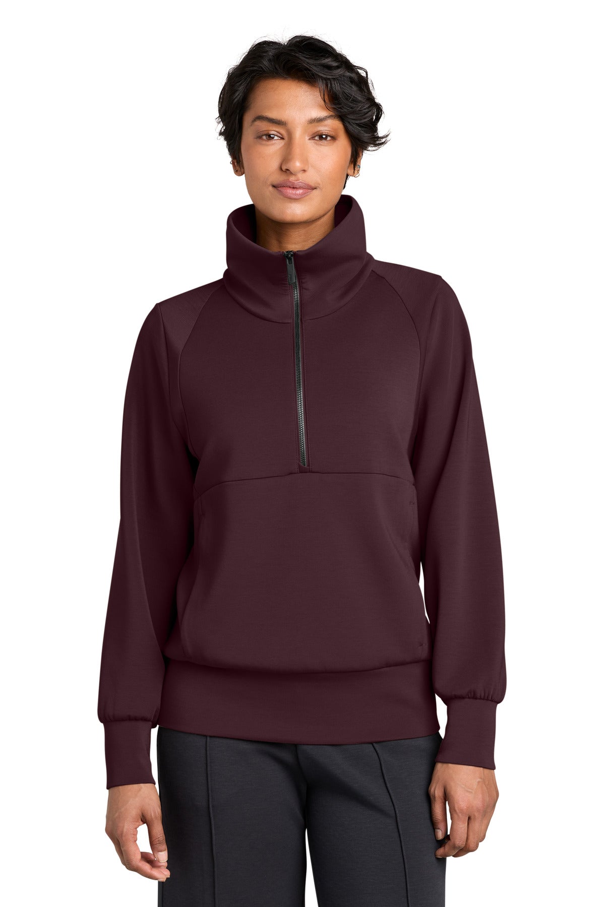 Custom Dark Fig Women's Kumo 1/4-Zip Pullover MRAW221, personalized by SanCanDo Swag in Argyle, TX