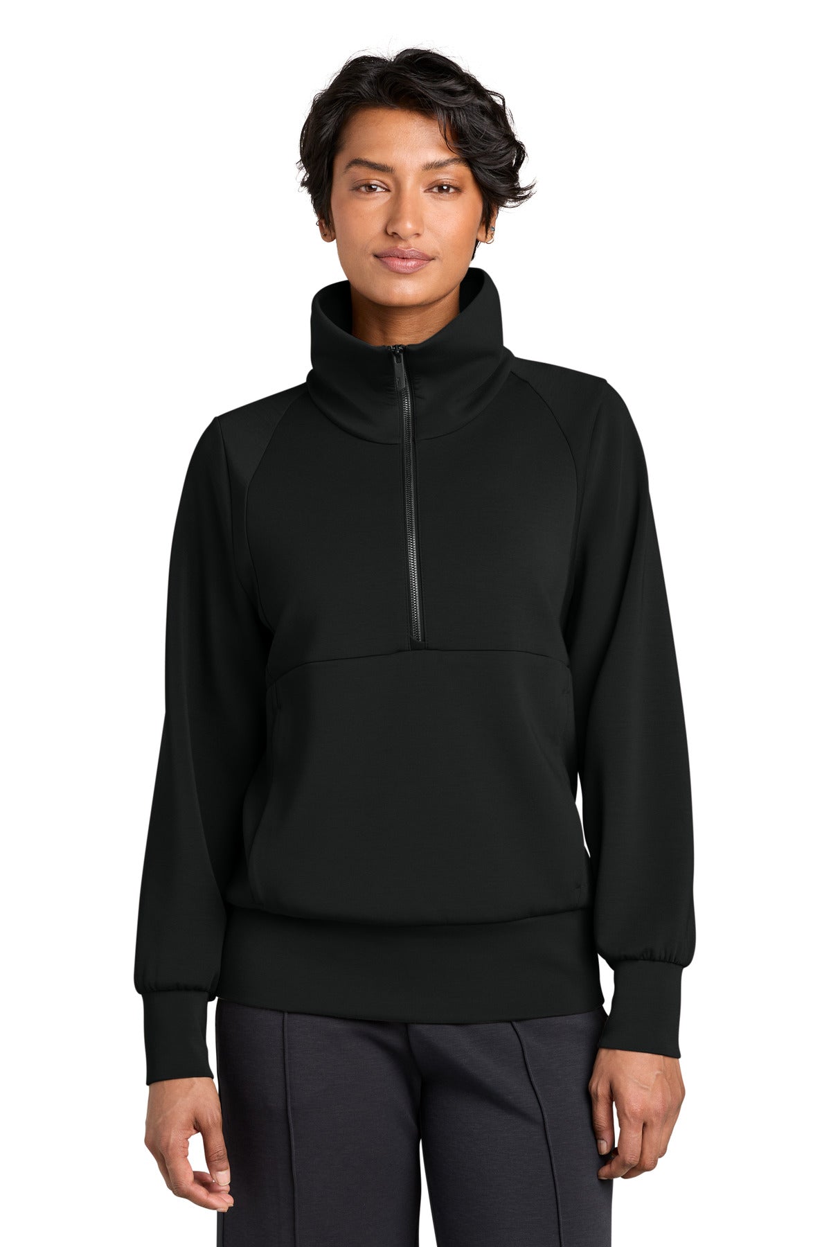 Custom Pitch Black Women's Kumo 1/4-Zip Pullover MRAW221, personalized by SanCanDo Swag in Argyle, TX