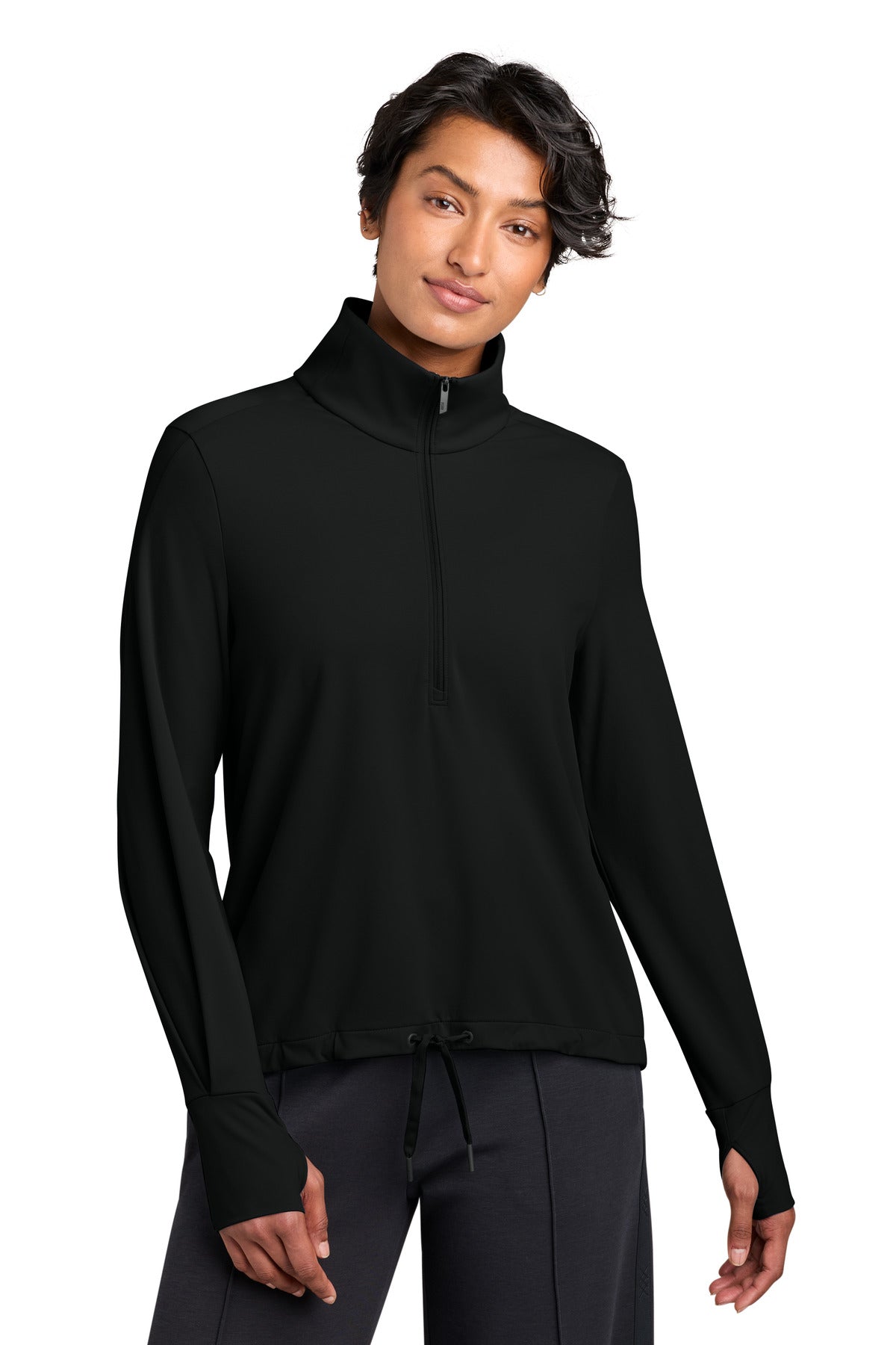 Custom Pitch Black Women's Kivu 1/4-Zip MRAW235, personalized by SanCanDo Swag in Argyle, TX
