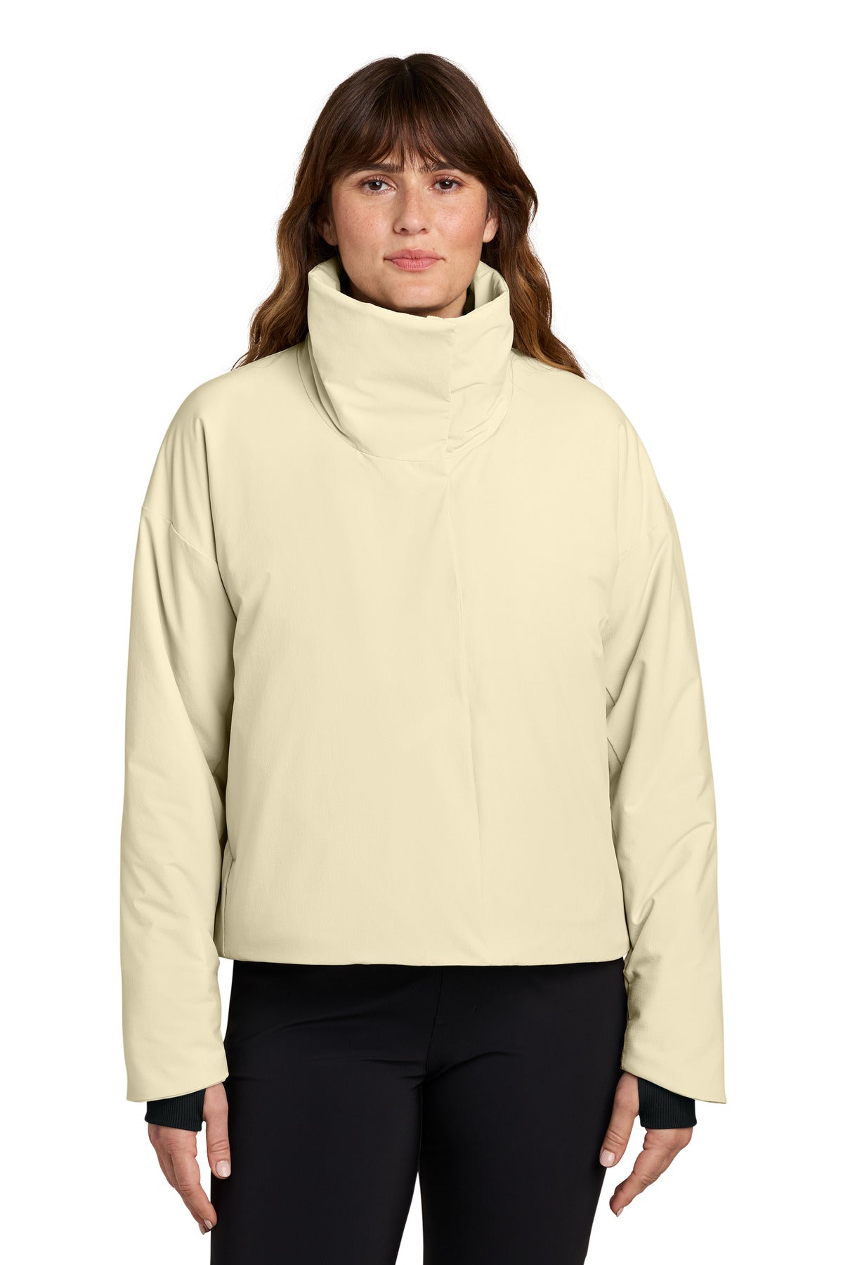 Custom Alabaster Women's Sashiko Full-Zip Stretch Puffy MRAW440, personalized by SanCanDo Swag in Argyle, TX