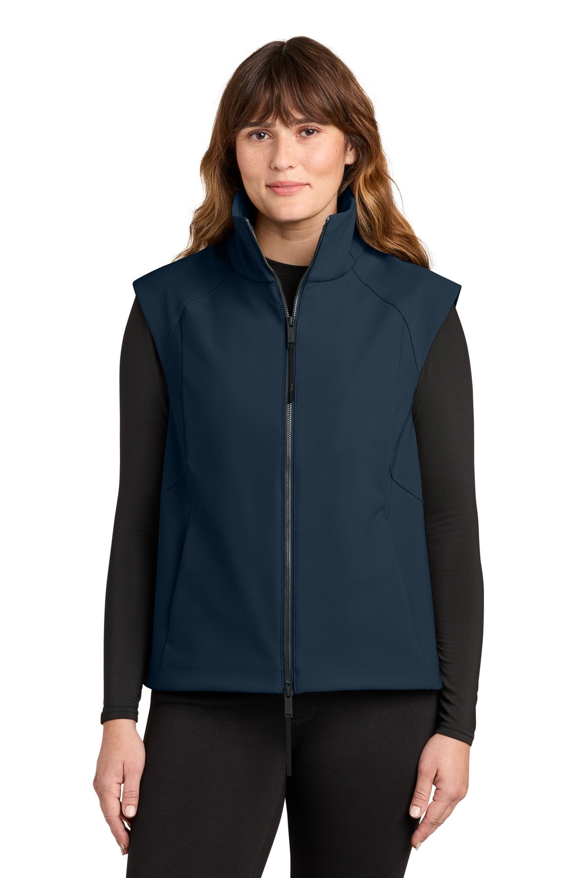 Custom Indigo Navy Women's Nozawa Soft Shell Vest MRAW473, personalized by SanCanDo Swag in Argyle, TX