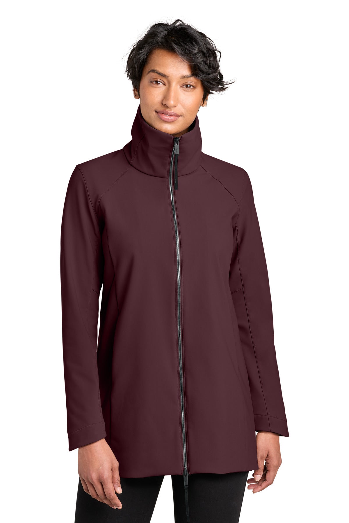 Custom Dark Fig Women's Nozawa Full-Zip Soft Shell MRAW474, personalized by SanCanDo Swag in Argyle, TX
