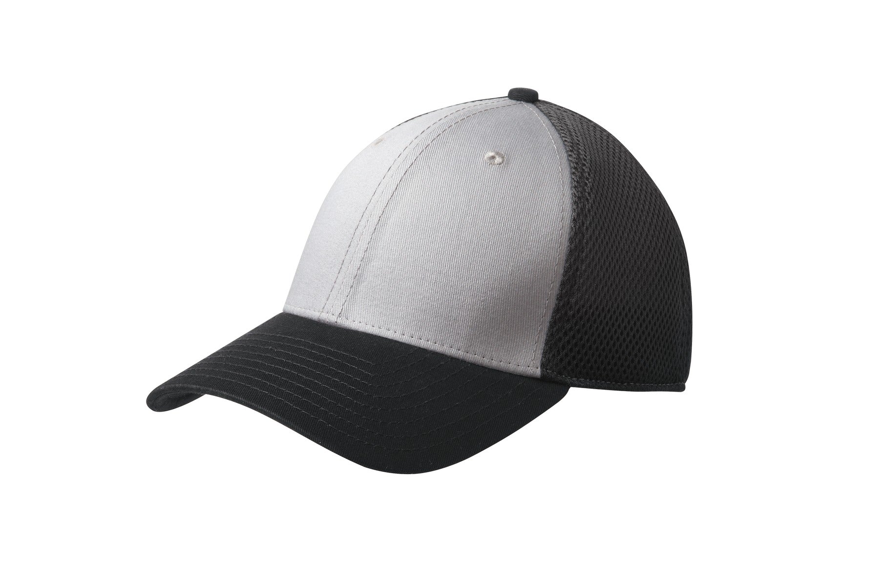 Custom Grey/ Black Stretch Mesh Cap NE1020, personalized by SanCanDo Swag in Argyle, TX