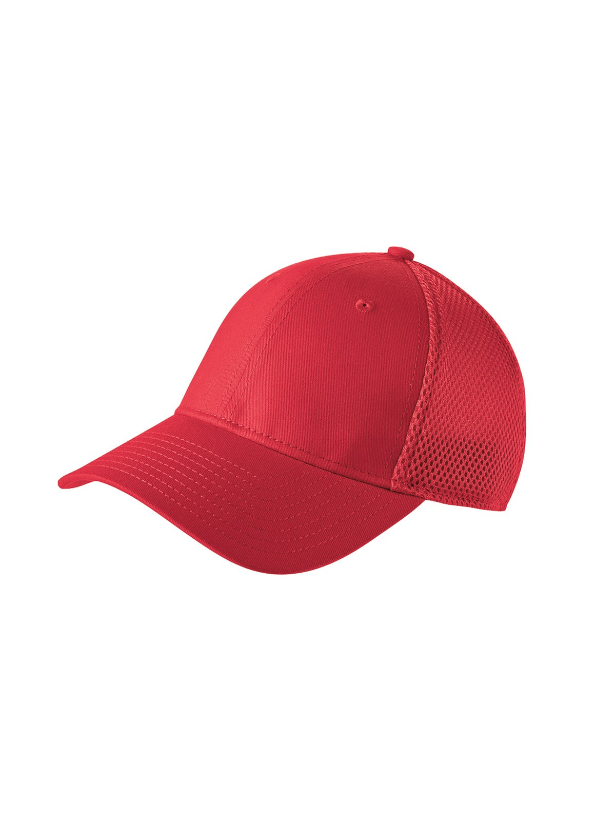 Custom Scarlet Red Stretch Mesh Cap NE1020, personalized by SanCanDo Swag in Argyle, TX