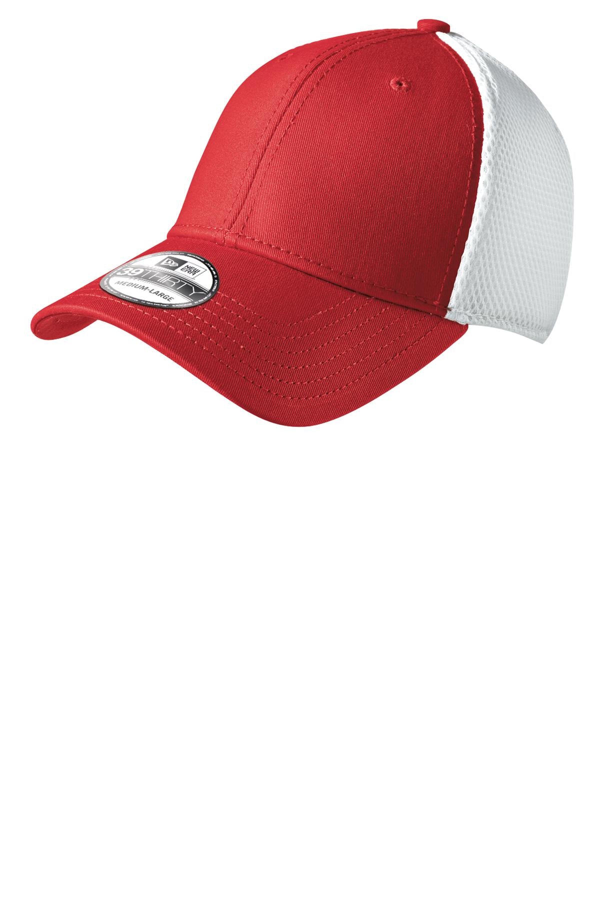 Custom Scarlet Red/ White Stretch Mesh Cap NE1020, personalized by SanCanDo Swag in Argyle, TX
