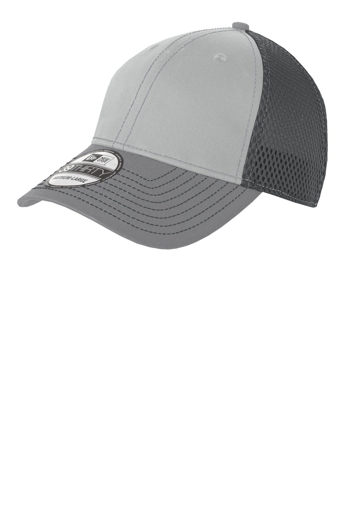 Custom Grey/ Steel/ Graphite Stretch Mesh Contrast Stitch Cap NE1120, personalized by SanCanDo Swag in Argyle, TX