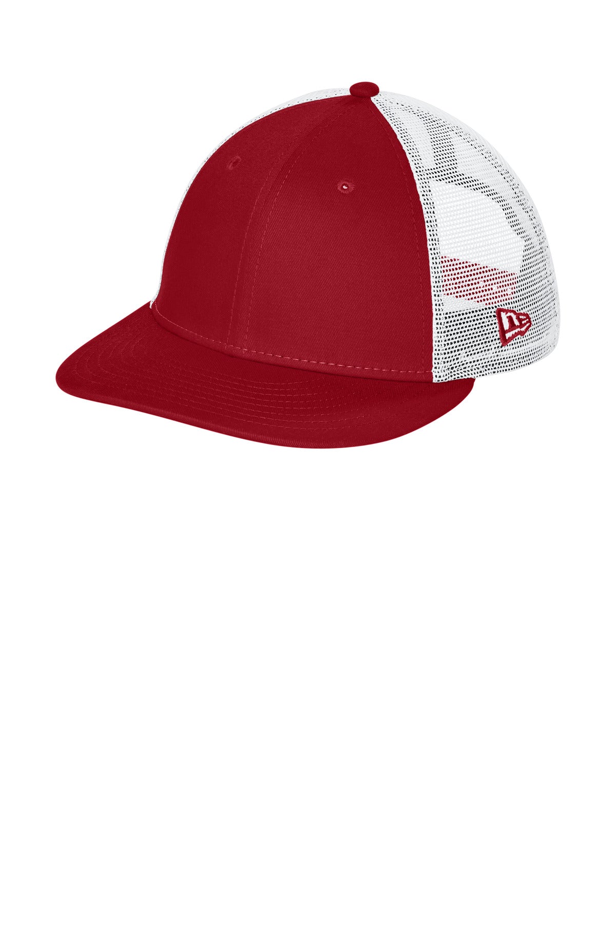 Custom Flag Scarlet/ White Snapback Low Profile Trucker Cap NE207, personalized by SanCanDo Swag in Argyle, TX