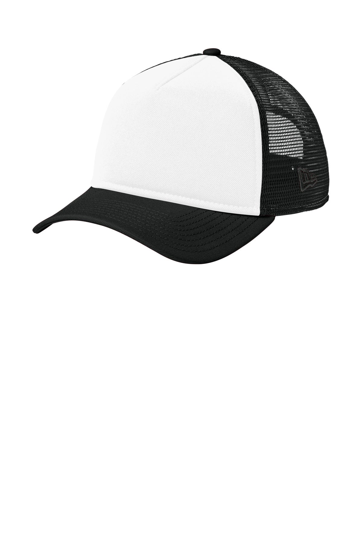 Custom Flag White/ Black/ Black A-Frame Snapback Mesh Back Cap NE212, personalized by SanCanDo Swag in Argyle, TX