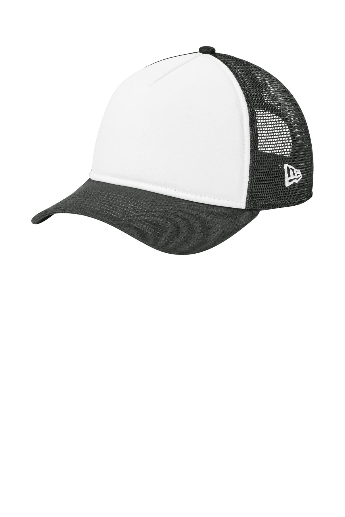 Custom Flag White/ Graphite/ Graphite A-Frame Snapback Mesh Back Cap NE212, personalized by SanCanDo Swag in Argyle, TX