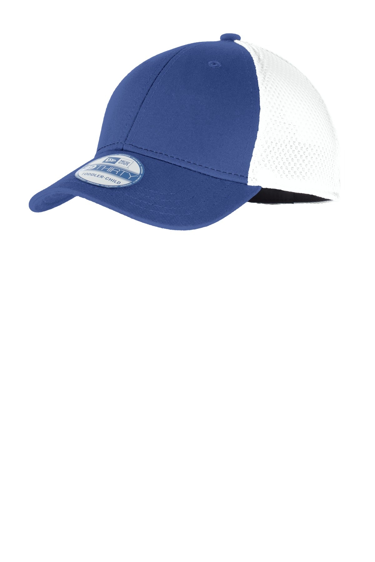 Custom Royal/ White Youth Stretch Mesh Cap NE302, personalized by SanCanDo Swag in Argyle, TX