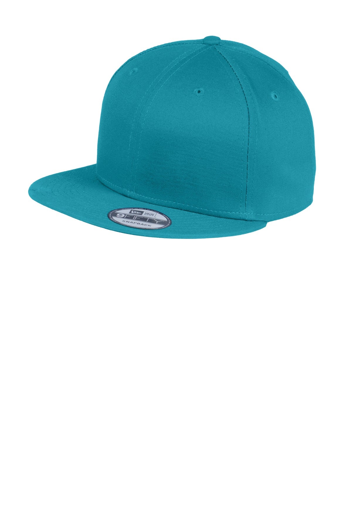 Custom Shark Teal Flat Bill Snapback Cap NE400, personalized by SanCanDo Swag in Argyle, TX