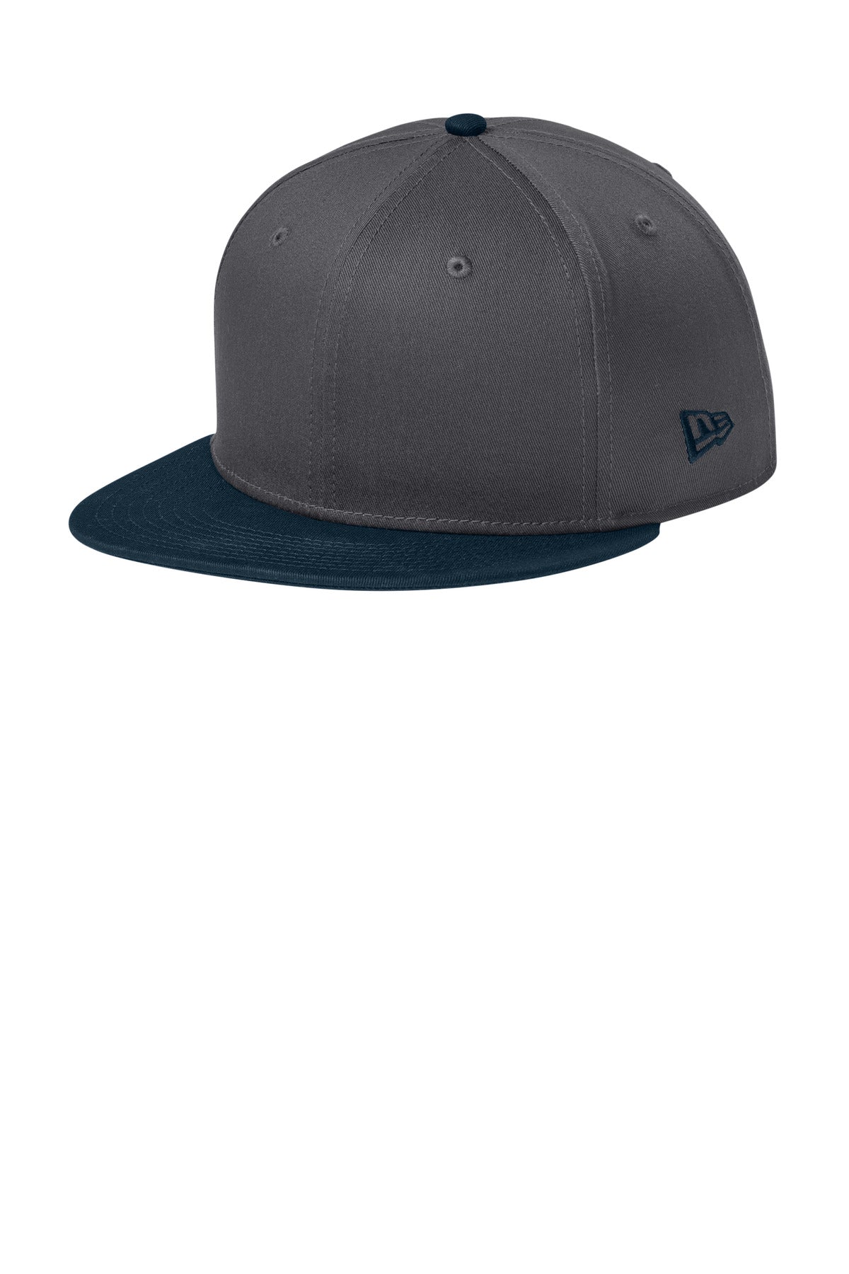 Custom Flag Charcoal/ Deep Navy Flat Bill Snapback Cap NE400, personalized by SanCanDo Swag in Argyle, TX