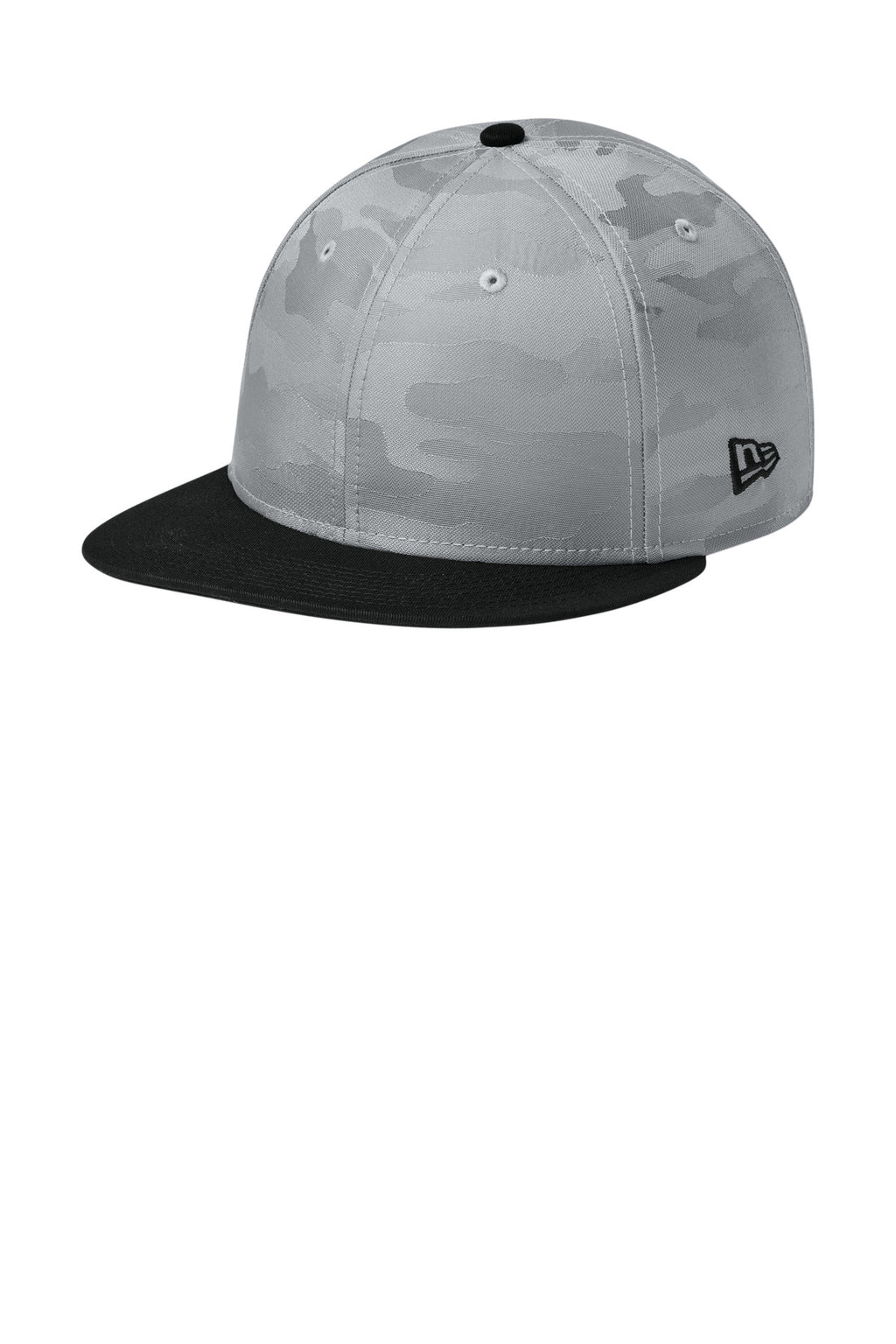 Custom Flag Black/ Rainstorm Grey Camo Camo Flat Bill Snapback Cap NE407, personalized by SanCanDo Swag in Argyle, TX