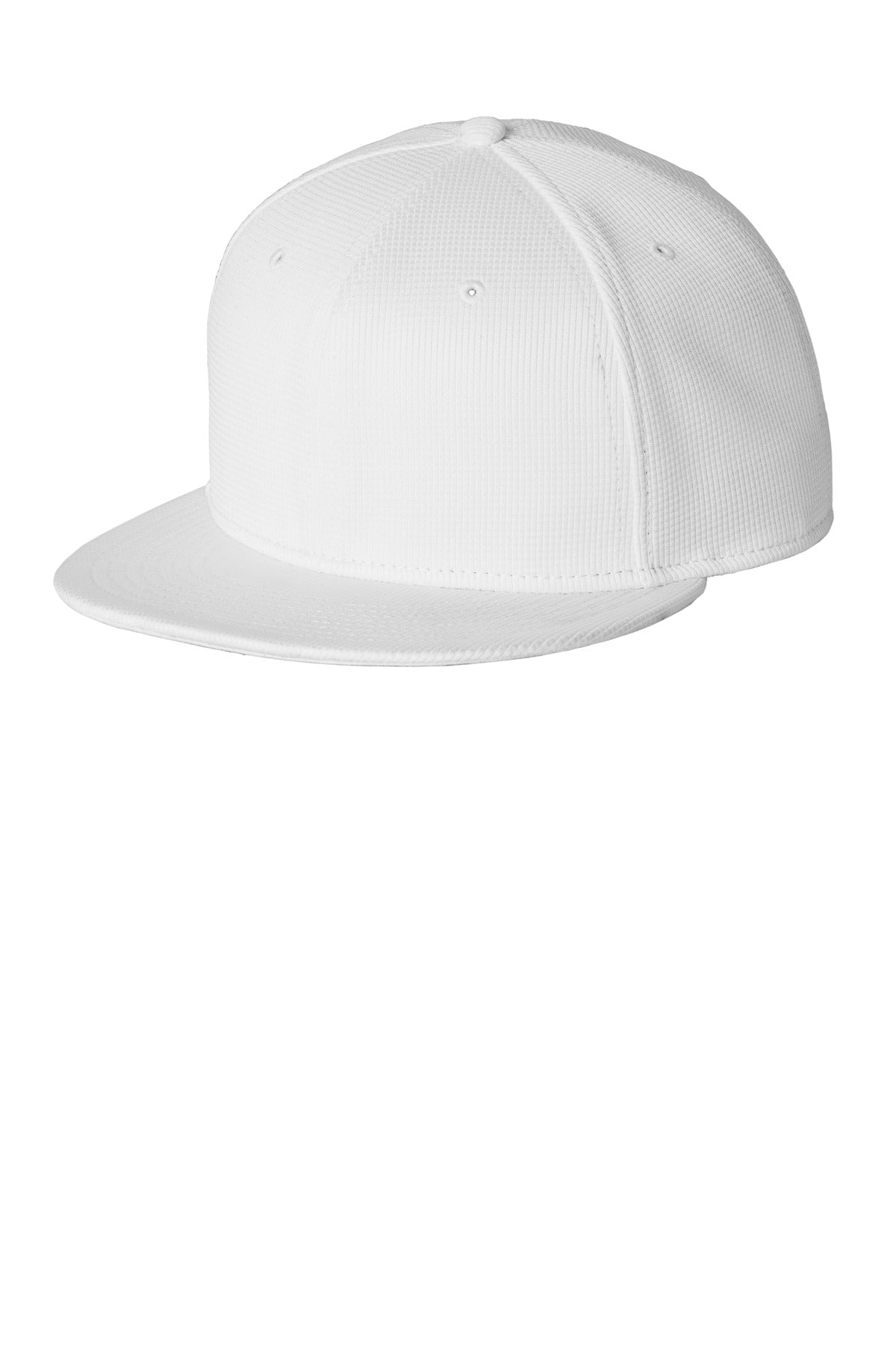 Custom White Pivot Flat Bill Snapback Cap NE409, personalized by SanCanDo Swag in Argyle, TX