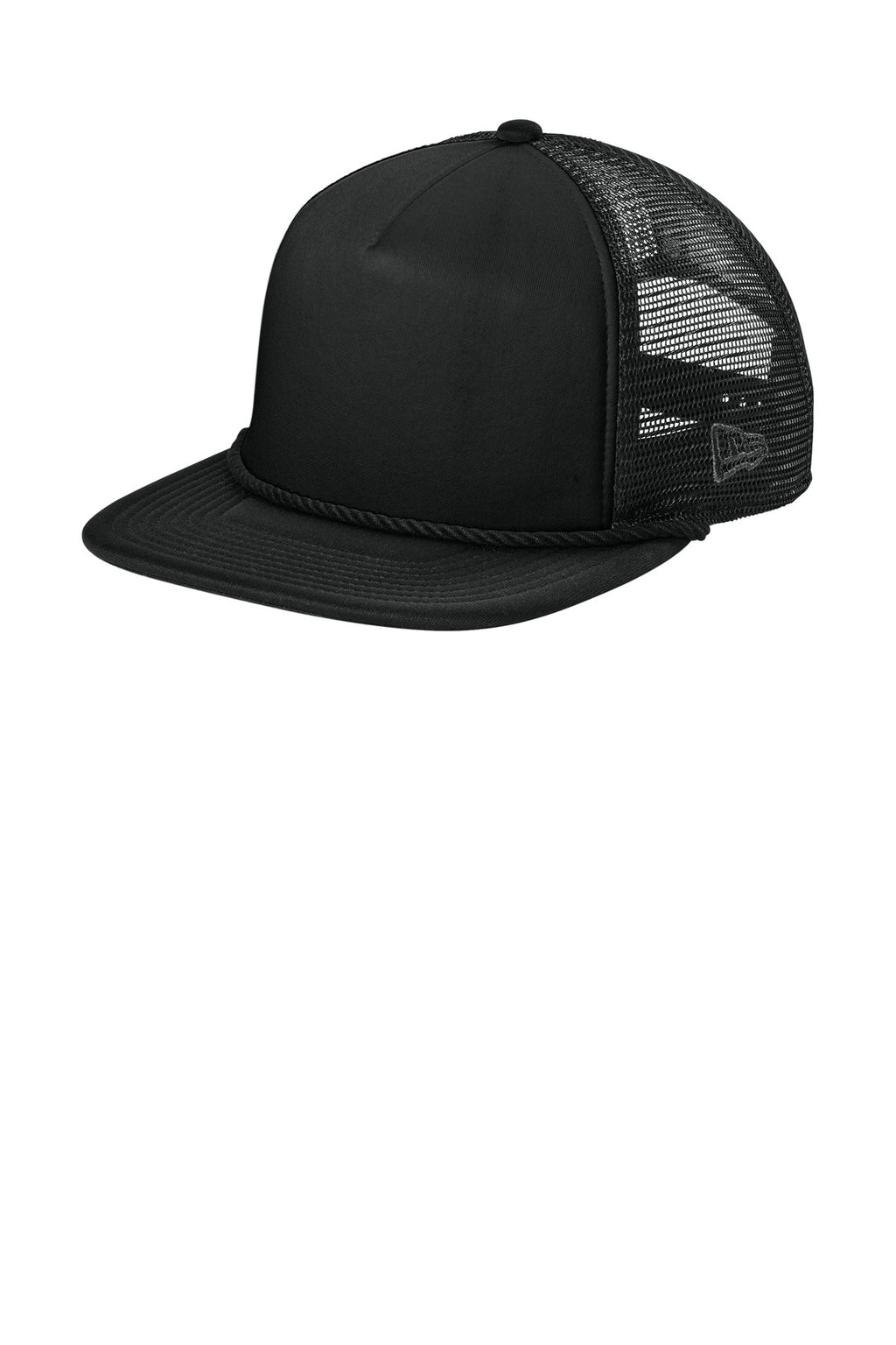 Custom Black Foam Rope Trucker Cap NE410, personalized by SanCanDo Swag in Argyle, TX