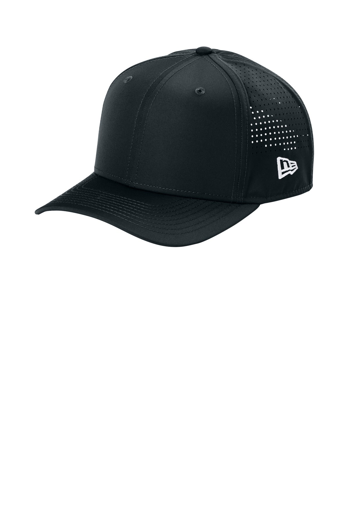 Custom Deep Navy 9SEVENTY Perforated Snapback Cap NE501, personalized by SanCanDo Swag in Argyle, TX