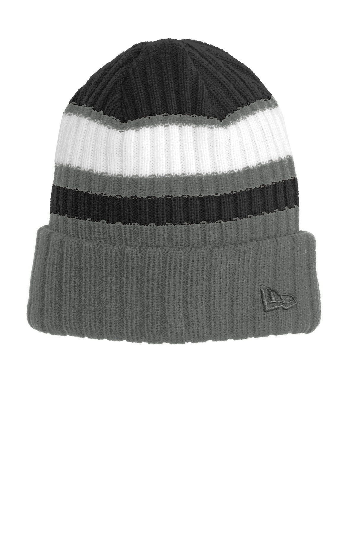 Custom Black/ Graphite Ribbed Tailgate Beanie NE903, personalized by SanCanDo Swag in Argyle, TX